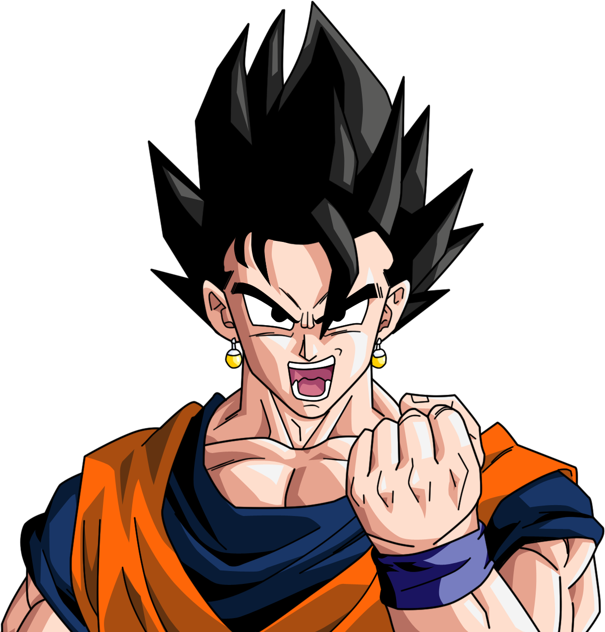 Ryu Potara Earrings - Fusion Goku Y Gohan (1395x1368), Png Download