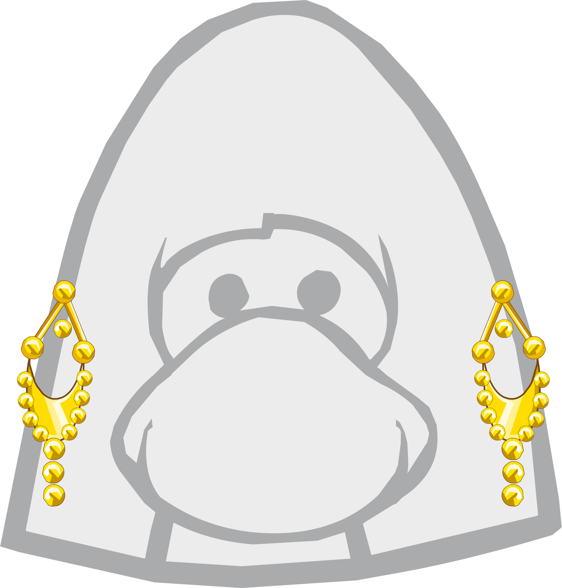 Gold Chandelier Earrings Icon - Up Sweep Club Penguin (1900x1990), Png Download