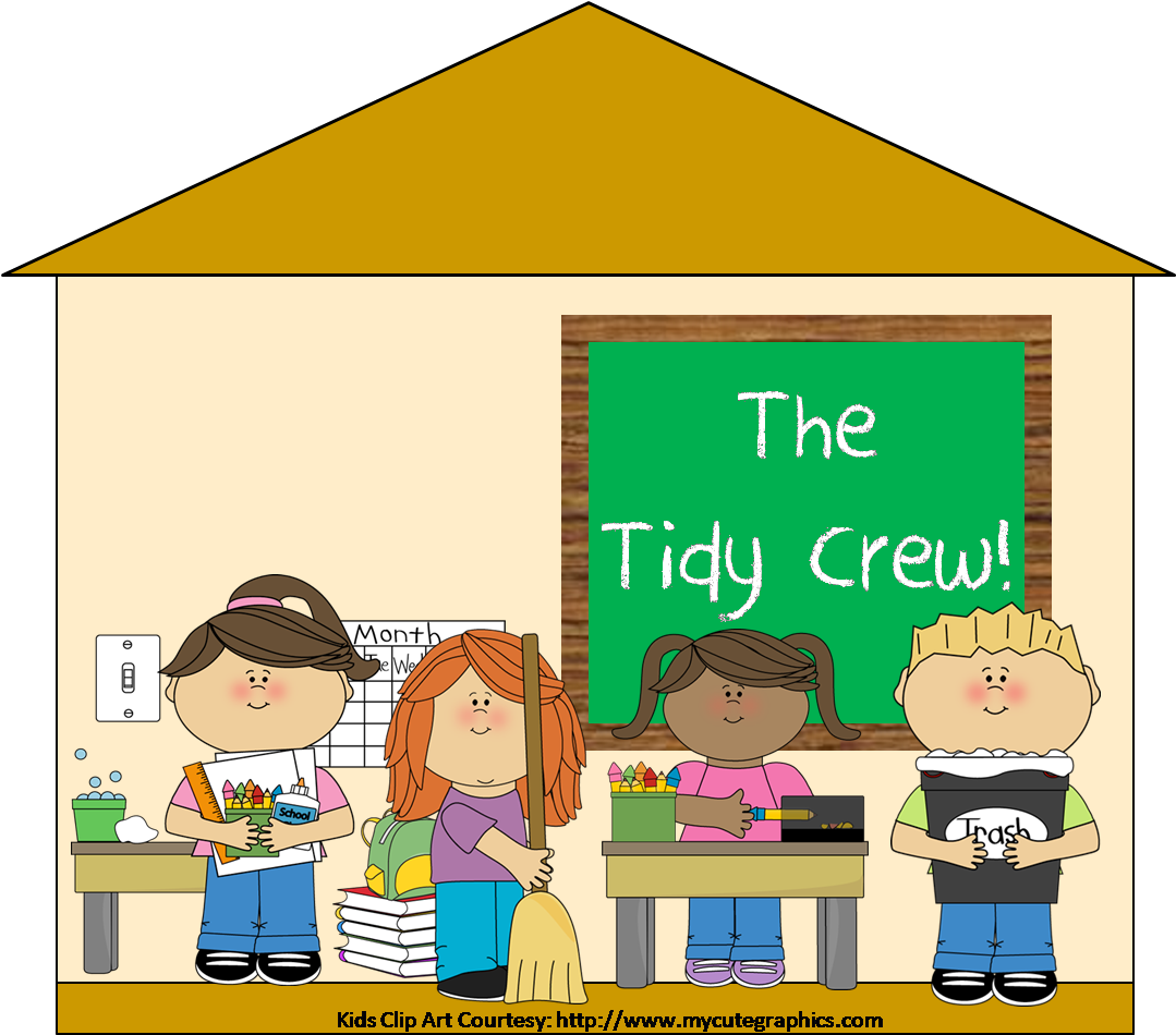 Classroom Clean Up Clipart - Cleaning Classroom Clipart (1080x958), Png Download