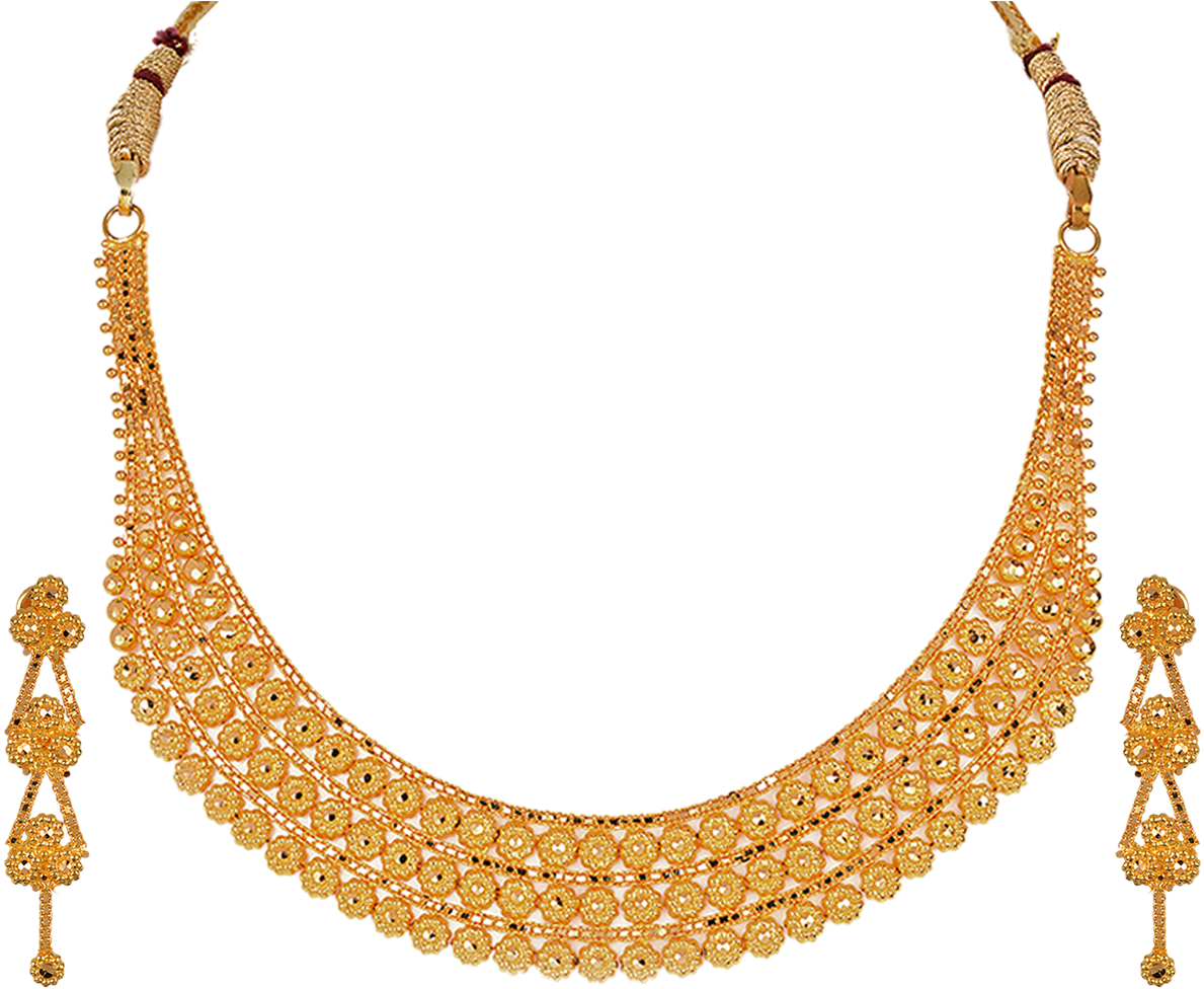 Orra Gold Set Necklace Designs - Gold Necklace And Earring Set Designs (1200x1000), Png Download