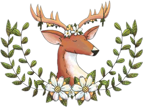 Picture Royalty Free Stock Antlers With Flowers Clipart - Sika Deer (489x369), Png Download