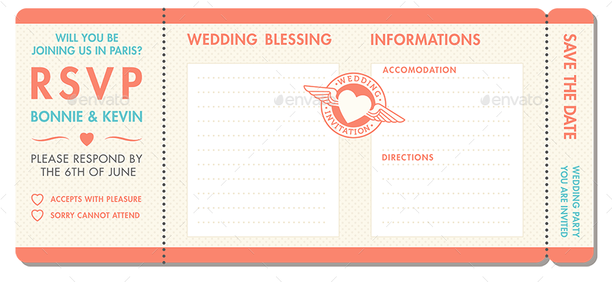 0027 Paris Vintage Wedding Invitation Preview1 - Invitation Ticket Png (900x415), Png Download