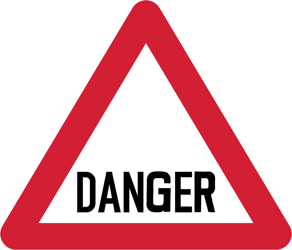 Sing Generalwarning 1 - Two Arrow Road Sign (989x845), Png Download