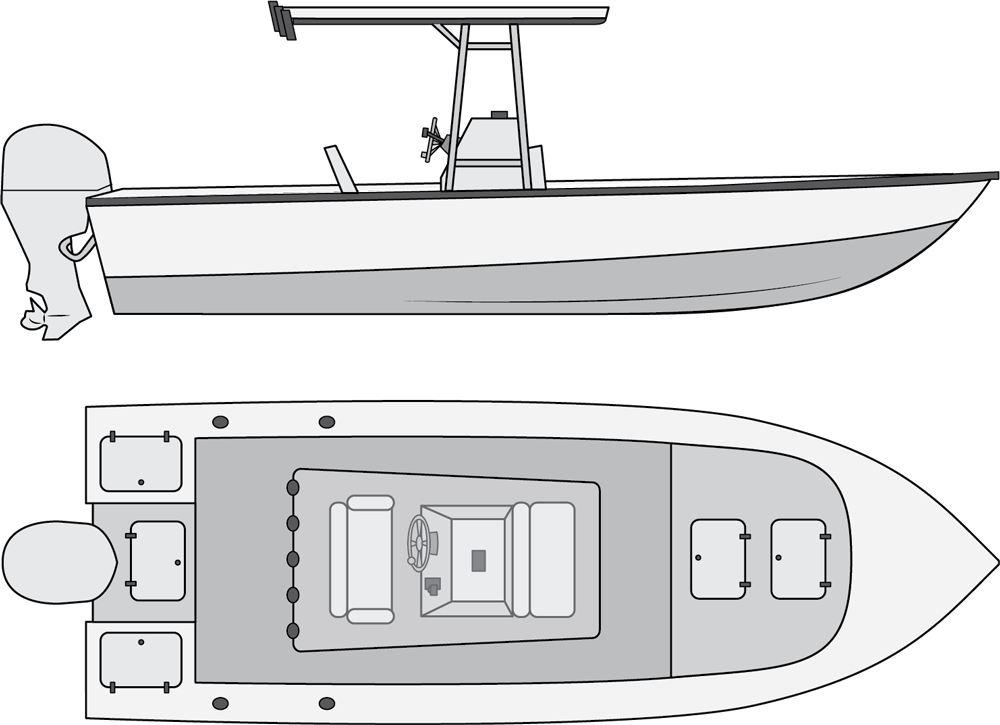 Types Of Fishing Boats - Open Fisherman Boat Drawing (1000x725), Png Download