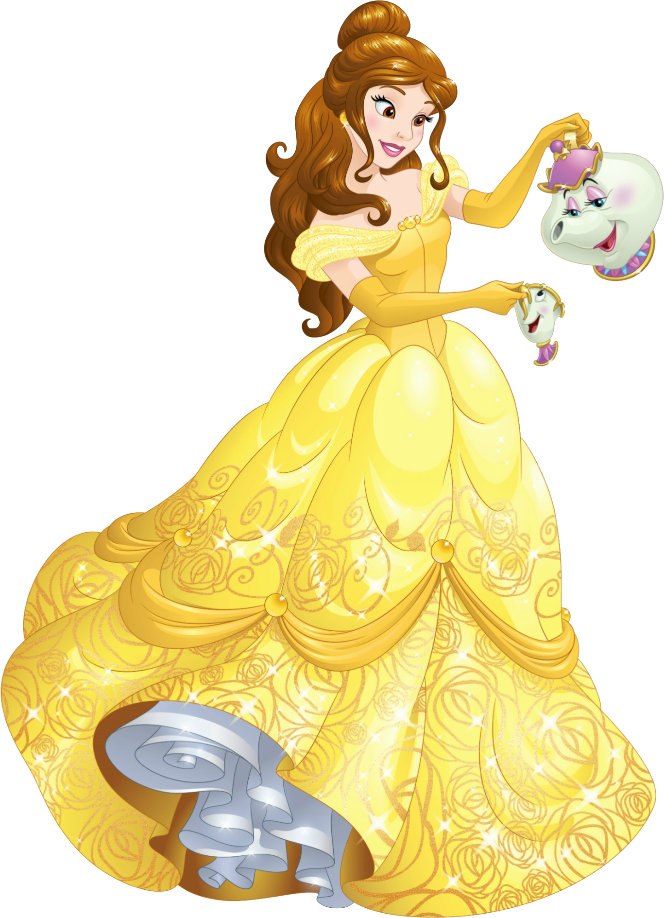 Bella - 21 - Belle With Mrs Potts (1393x1907), Png Download