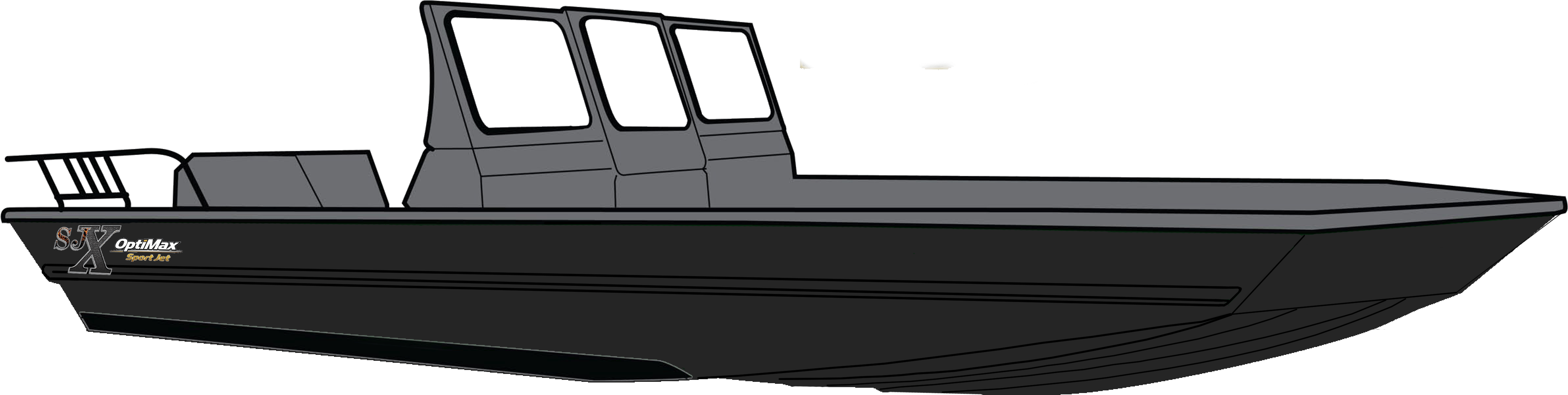 Dark Gray Model Sjx Jet Boats - Fire Tiger Boat (4820x1274), Png Download