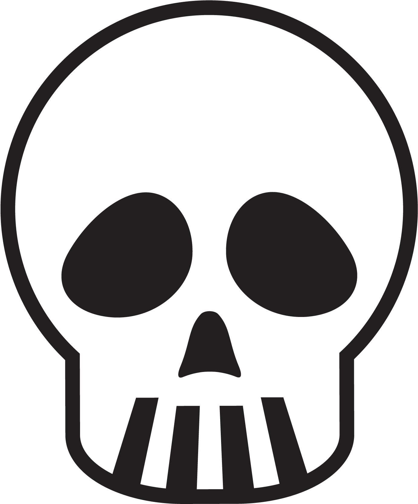 Skull With Pouty Eyes - Skull Decal Transparent (1875x1875), Png Download