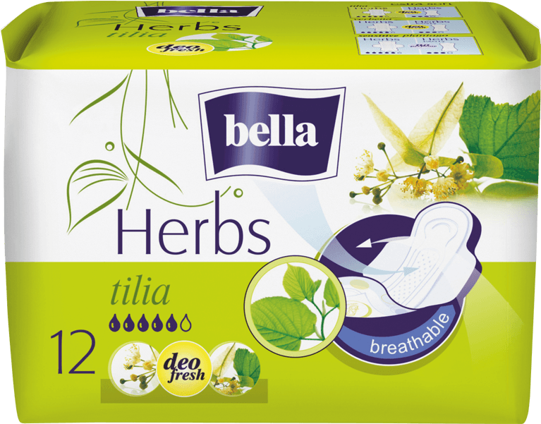 Bella Herbs Sanitary Pads Enriched With Linden Flower - Bella Herbs (895x895), Png Download