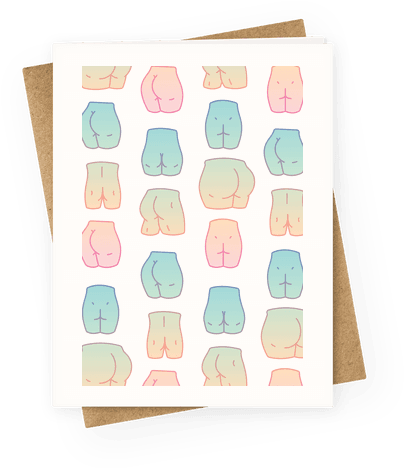 Kawaii Pastel Butt Pattern Greeting Card - Happy Mothers Day Friend Funny (484x484), Png Download