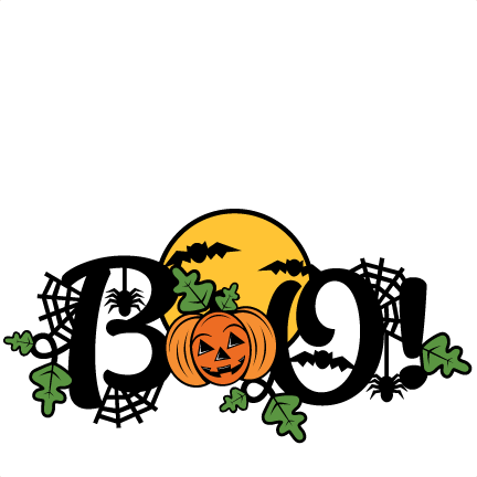 Boo Halloween Title Svg Cuts Scrapbook Cut File Cute - Boo Halloween Png (432x432), Png Download