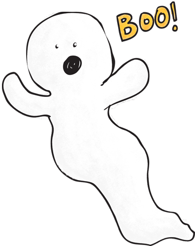 Boo Halloween Treat Ding Dong Ditch - Cartoon (396x500), Png Download