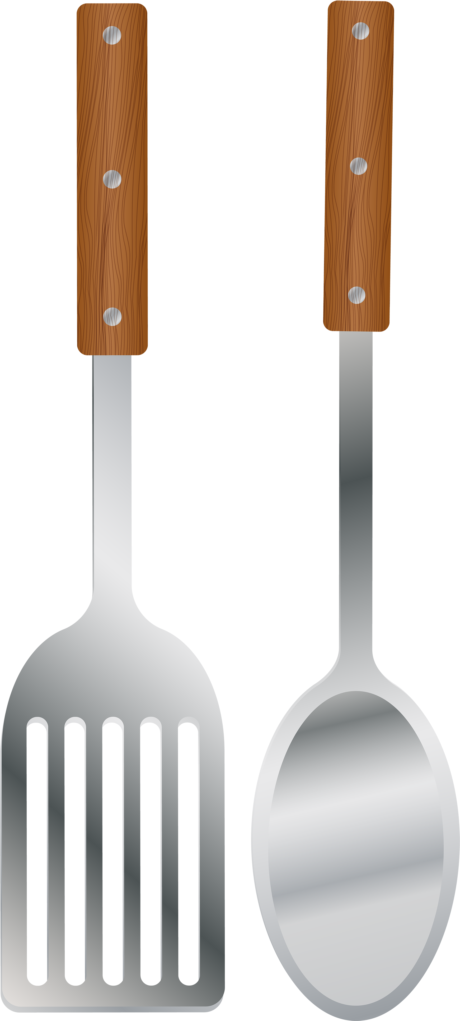 Kitchen Spoon And Spatula Png Clipart - Clip Art (1869x4000), Png Download