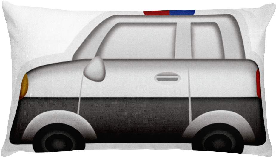 Emoji Bed Pillow - Police Car (1000x1000), Png Download