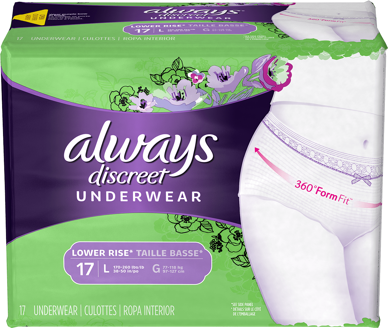Always Discreet Low Rise Large - Always Discreet Underwear Low Rise (1600x1600), Png Download