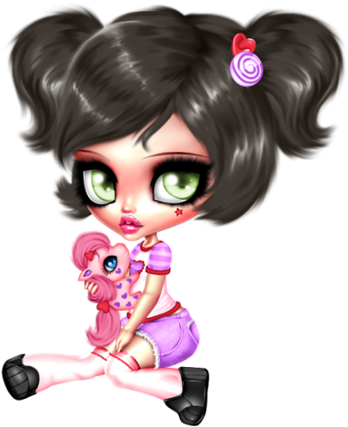 Tube Manga - Doll (437x500), Png Download