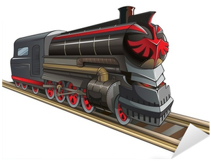 Old Steam Locomotive With Demon Eyes, Vector Sticker - Train (400x400), Png Download