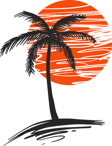 Vinilo Decorativo Palmera - Palm Tree In The Sunset Shower Curtain (374x488), Png Download