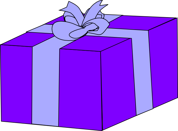 Gift Clipart Purple - Clipart Of Gift Box (600x442), Png Download