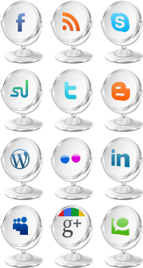 Makeup Mirror Type Social Networking Icons - Fb Icon Media Social (300x570), Png Download