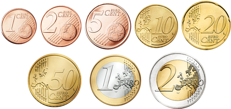 European Central Bank - Euro Coins (800x386), Png Download