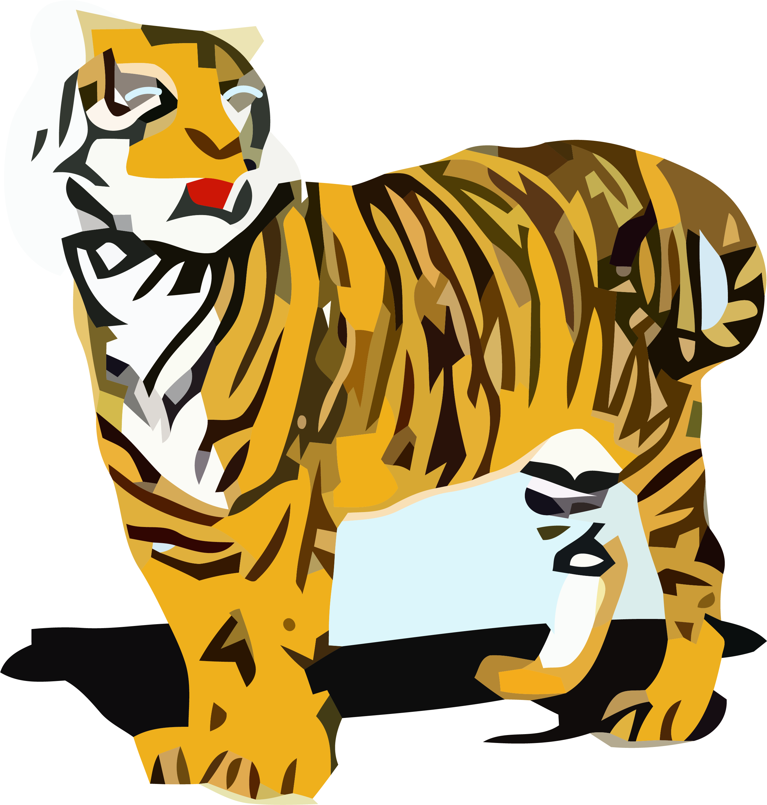 Look Tigger Clipart Png - Tiger Clipart (2512x2635), Png Download
