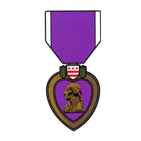 Vector Download Decal The Marine Shop - Purple Heart (477x477), Png Download