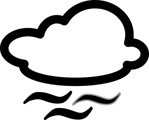 Fog Clipart Smoke - Clip Art Windy Black And White (600x486), Png Download