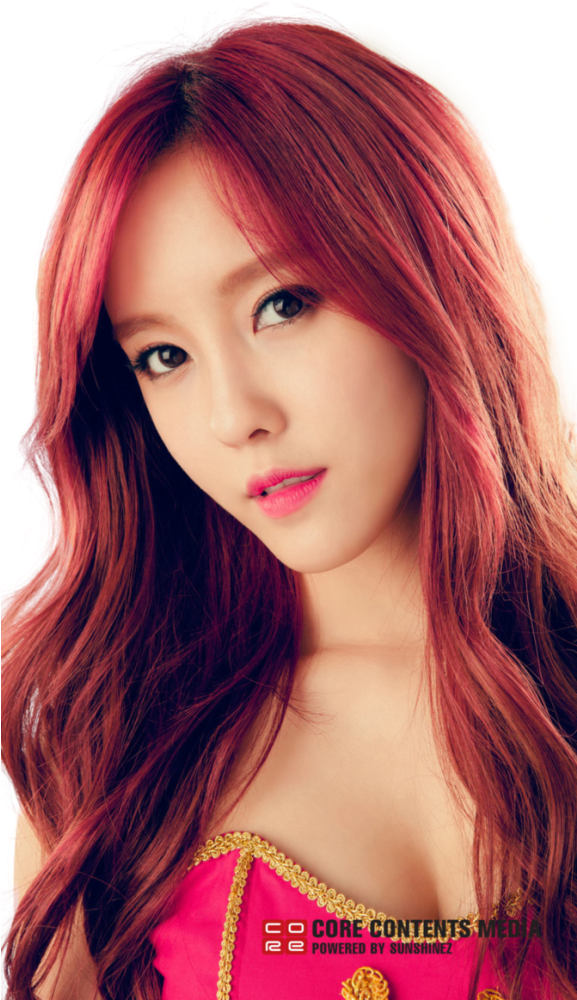 If You Have A Yellowish Skin Tone, This Red Hair Color - Hyomin T Ara (576x1024), Png Download
