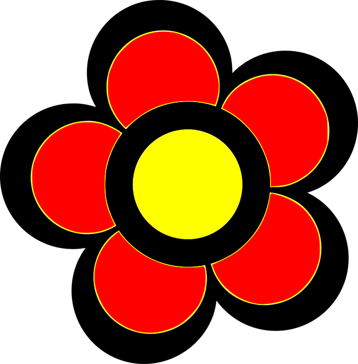 Red, Yellow, Flower, Flowers, Color, Plant, Pretty - Colorful Flower Clipart (629x640), Png Download