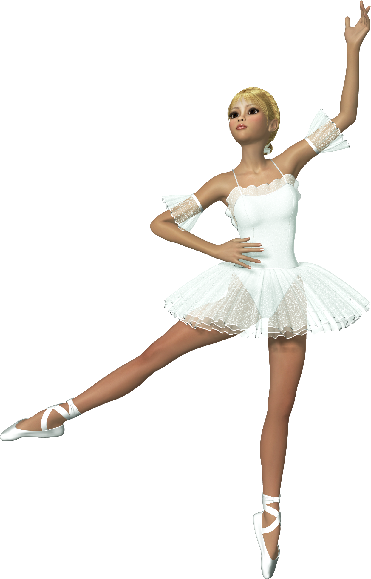 3d White Ballerina Free Clipart - Transparent Ballerina (1244x1939), Png Download