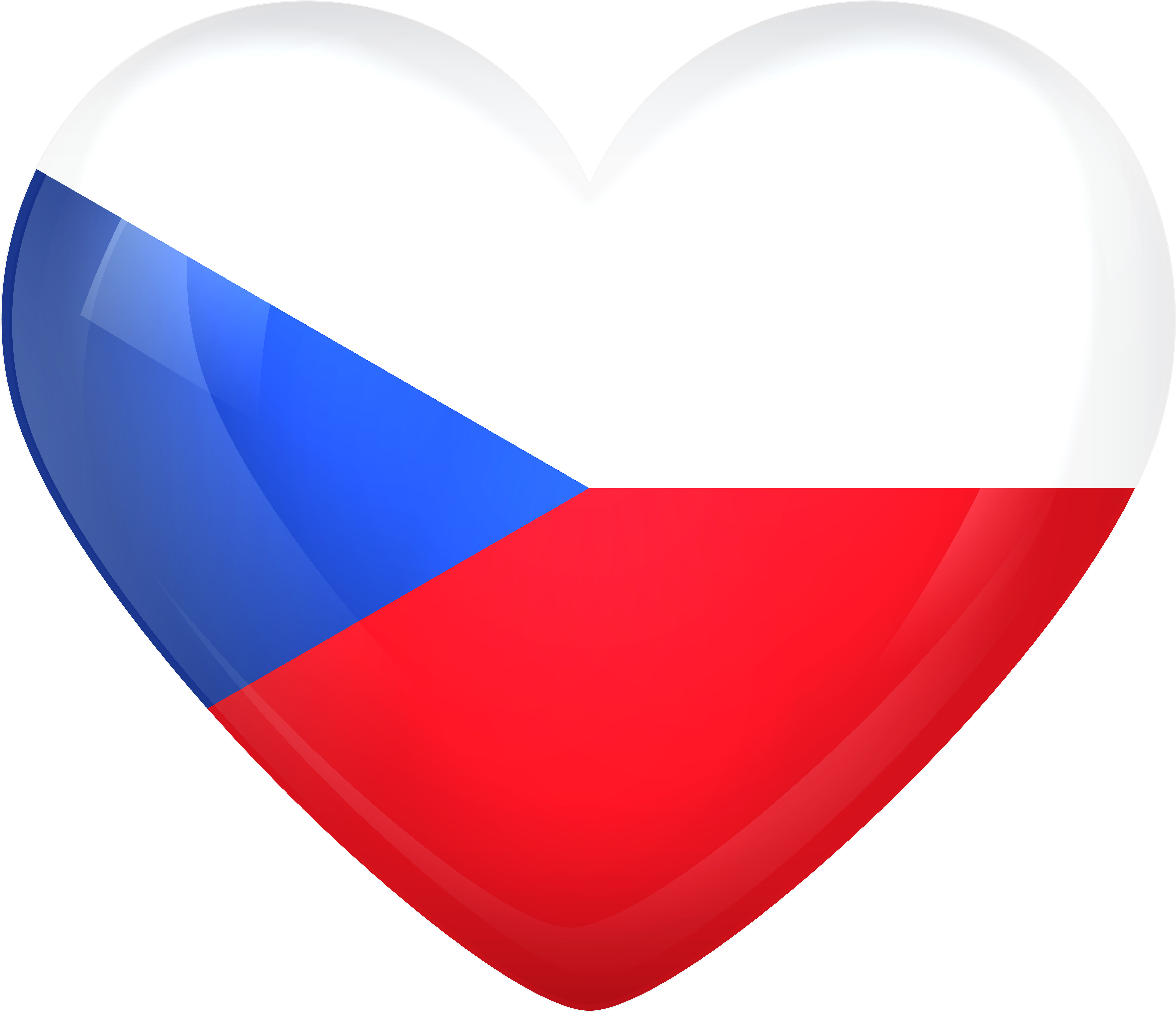 Czech Republic Large Heart Gallery Yopriceville High - Czech Republic Flag Heart (6000x5108), Png Download