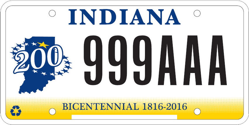 Highland Police Department - Indiana License Plate (894x453), Png Download