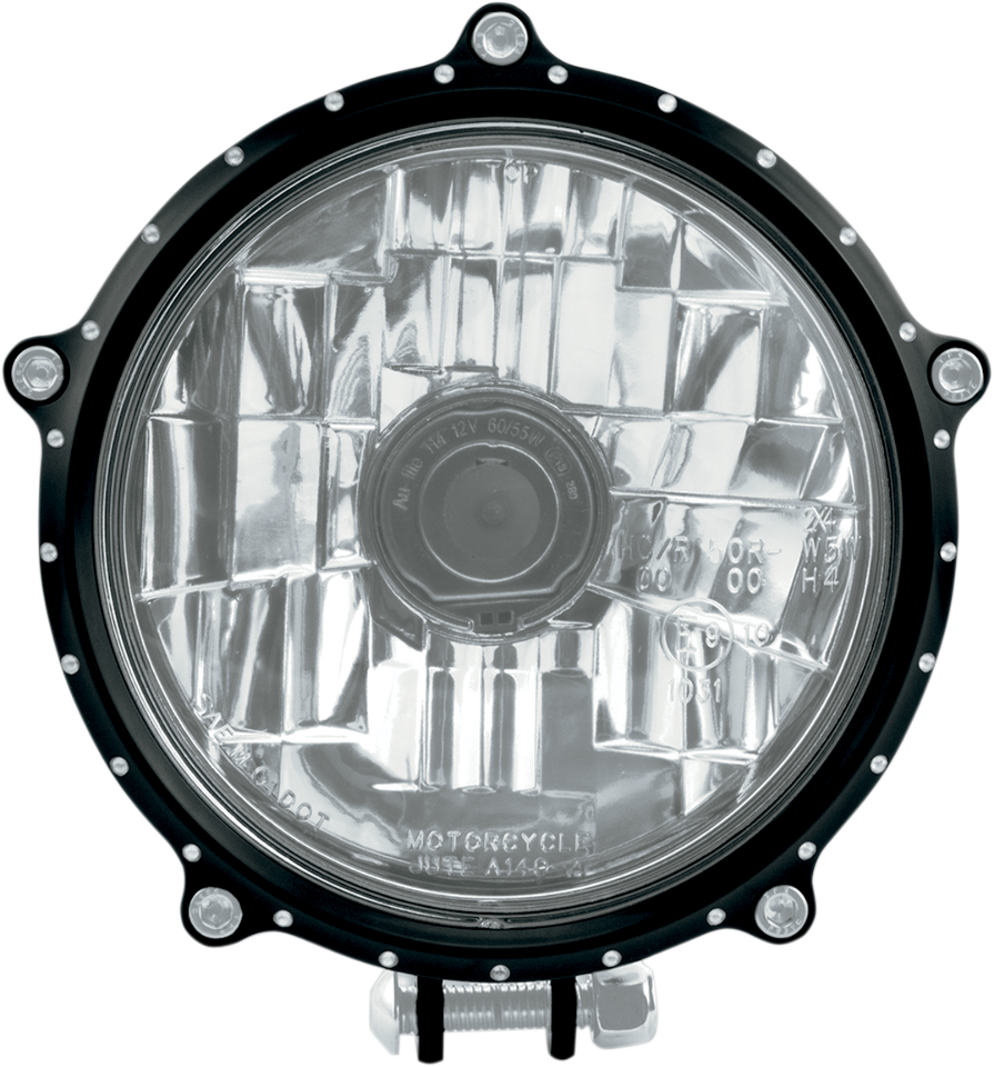 Roland Sands Black 5 3/4" Motorcycle Contrast Cut H4 - Universal Motorcycle 5 3 4 Headlights (895x960), Png Download