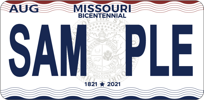 Missouri Bicentennial License Plate (900x450), Png Download