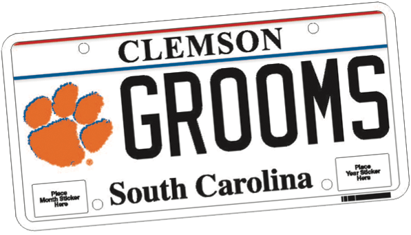 New Clemson License Tag - South Carolina (646x356), Png Download