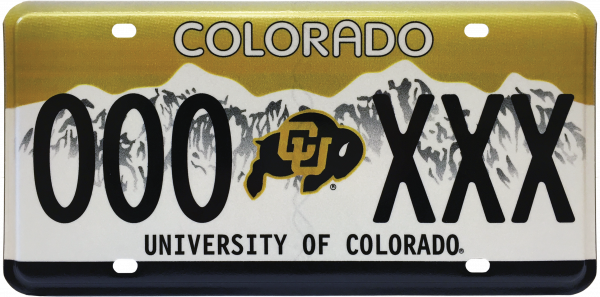 Cu License Plates In Colorado - Colorado's License Plate (600x297), Png Download