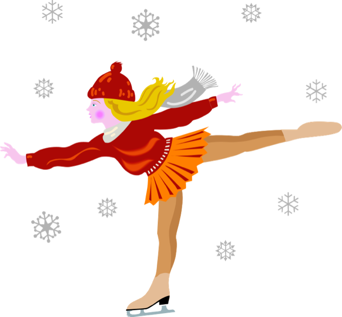 Snowy Clipart Snow Ice - Ice Skating Png (700x649), Png Download