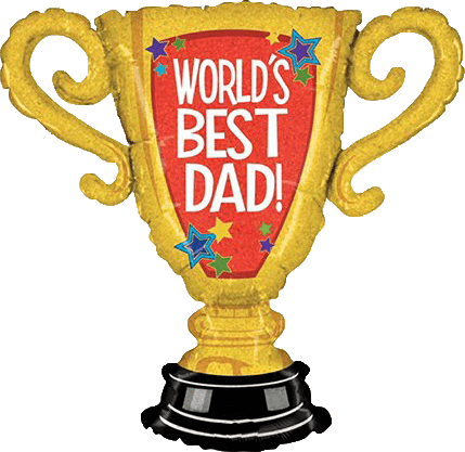 33" World's Best Dad Trophy Father's - Worlds Best Dad Trophy (429x417), Png Download