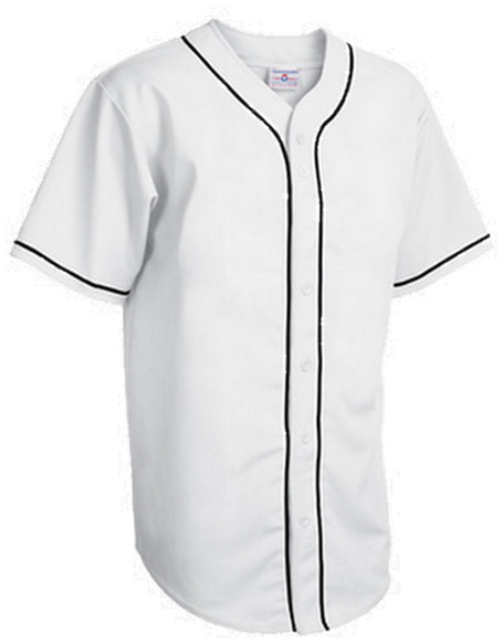 Custom Full Button Pipebaseball Jersey - Black And White Baseball Jersey Design (468x595), Png Download
