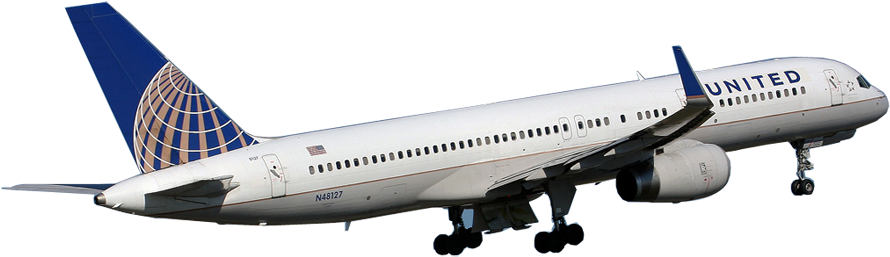 United Airlines Image - United Airlines Plane Png (900x362), Png Download