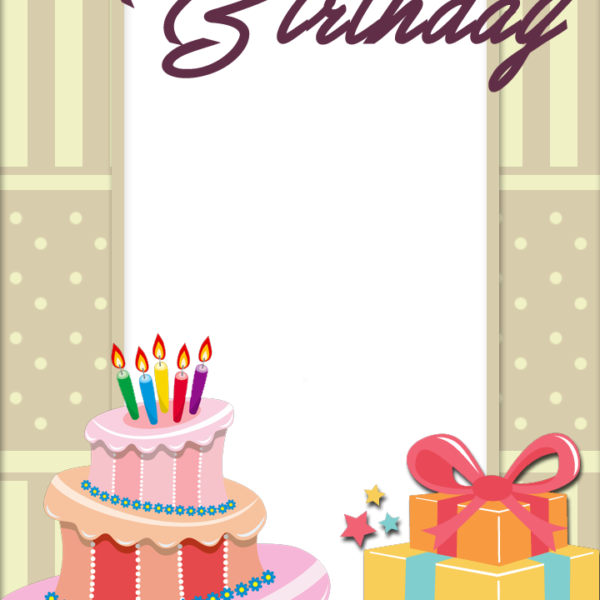 Pretty Birthday Frame With Cake And Gifts - Happy Birthday My Angel Niece (600x600), Png Download