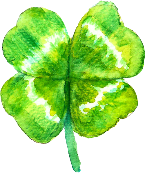 Art Watercolor Transparent Clover Luck - Illustration (500x596), Png Download