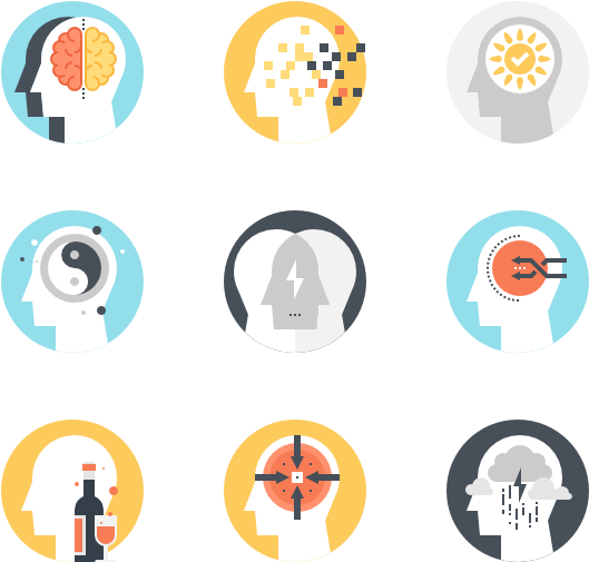 Human Psychology - Psychology Icons Vector Png Free (600x564), Png Download