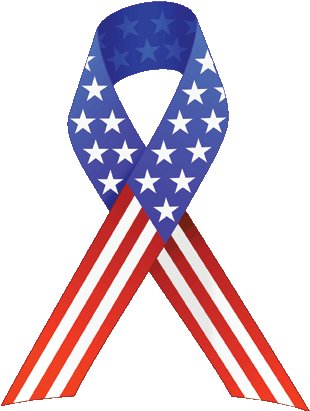 American Flag Ribbon - Veterans Day Ribbon (318x414), Png Download