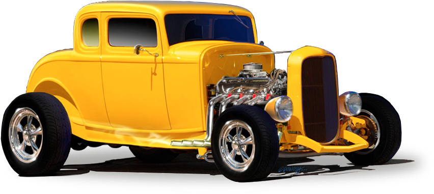 Hot-rod - Hot Rod Car Png (880x398), Png Download