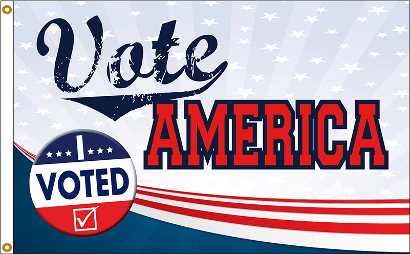 I Voted Flag - Volpe, Vintage Red Shower Curtain (800x800), Png Download