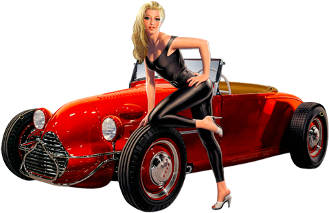 Vintage Tin Sign - Greg Hildebrandt Hot Rod (500x333), Png Download