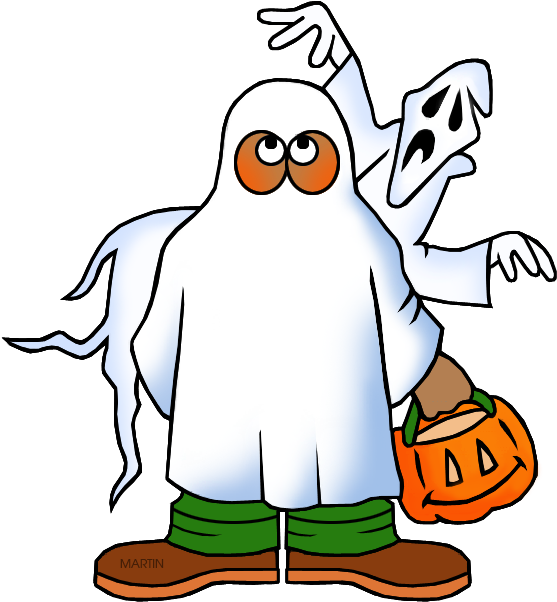 Ghosts - Phillip Martin Clipart Halloween (598x648), Png Download