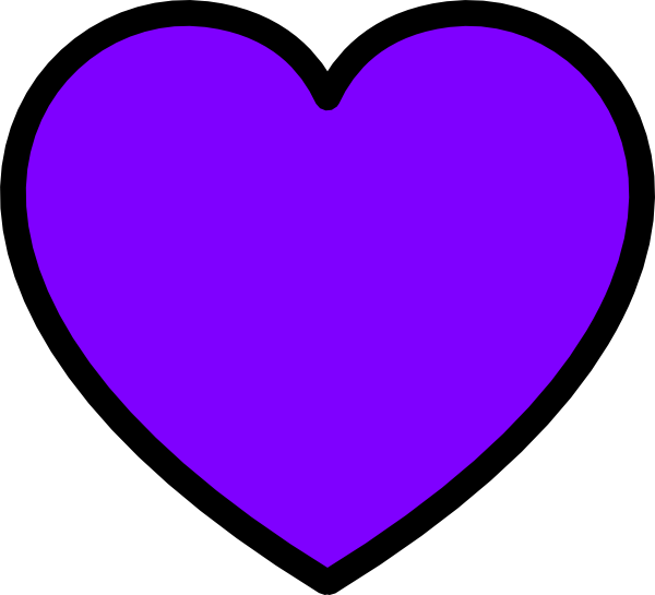 Clip Art Black And White Download Heart Clip Art At - Purple Heart (600x545), Png Download