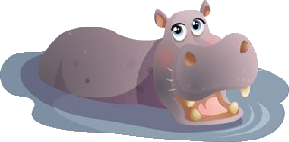 Clipart Hippo Carton - Hippo In Water Clipart (600x600), Png Download
